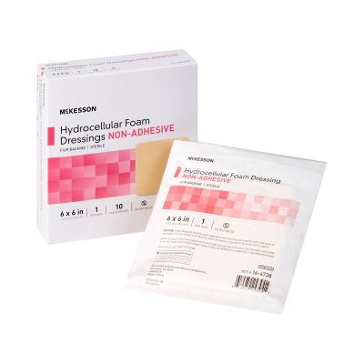 McKesson Nonadhesive without Border Foam Dressing, 6 x 6 Inch