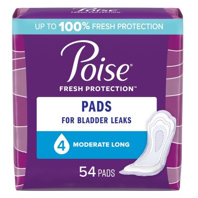 Poise® Bladder Control Pads, Adult Women, Moderate Absorbency, 12.2 Inches