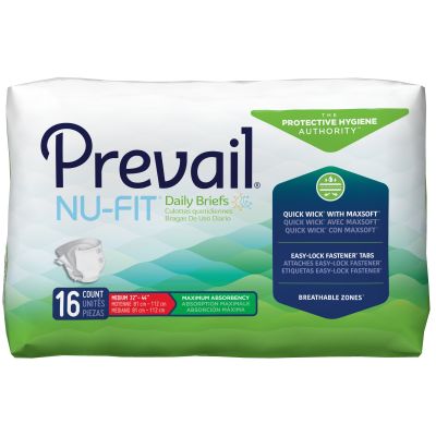 Prevail® Nu-Fit® Maximum Absorbency Incontinence Brief, Medium