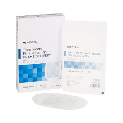 McKesson Octagonal Sterile Dressing with Frame-Style Delivery, 4 x 4-3/4 Inch