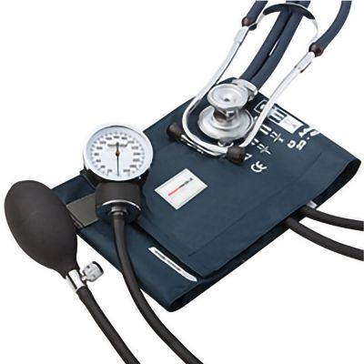 McKesson Aneroid Sphygmomanometer/Sprague Combo Kit, 23 – 33 cm Cuff, Dark Blue