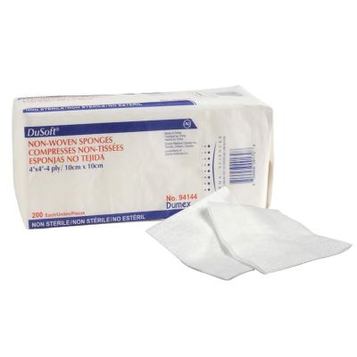 Dusoft® Nonwoven Sponge, 4 x 4 Inch, 4-Ply