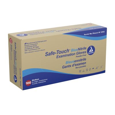 Safe-Touch™ Nitrile Exam Glove, Medium, Blue