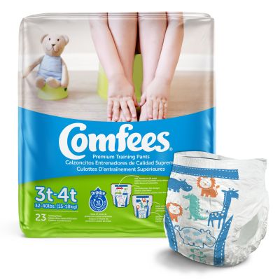 Comfees Training Pants, 12-Hour Protection, Male Toddler, 3T – 4T, 32 to 40 lbs.