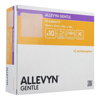 Allevyn Gentle Border Silicone Foam Dressing, 4 x 4 Inch