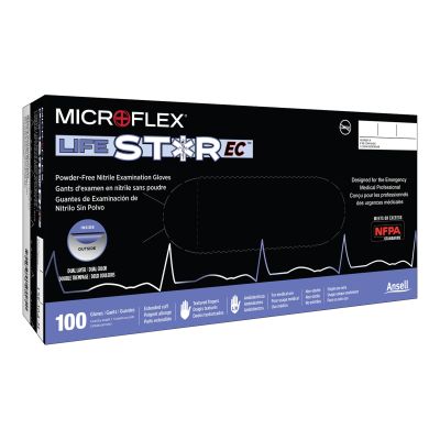 LifeStar™ EC Extended Cuff Length Exam Glove, 2X-Large, White / Blue