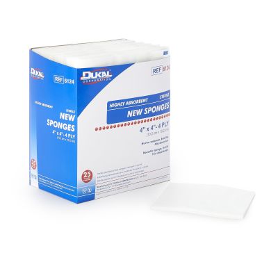 Dukal™ Sterile Nonwoven Sponge, 4 x 4 Inch, 4-Ply
