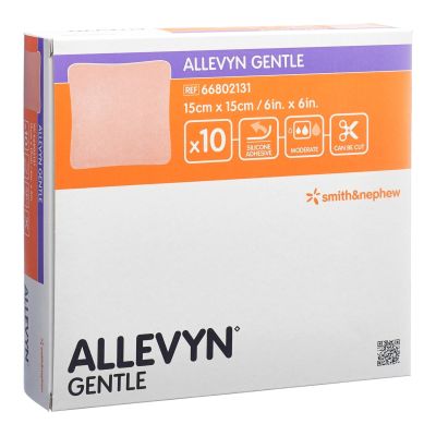 Allevyn Gentle Border Silicone Foam Dressing, 6 x 6 Inch