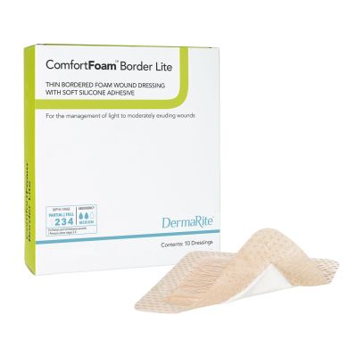 ComfortFoam™ Border Lite Thin Bordered Foam Wound Dressing, 2 x 2 Inch