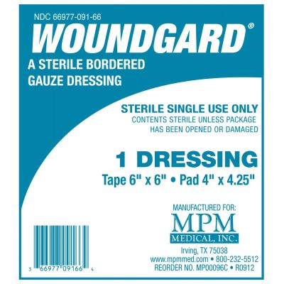 WoundGard® White Adhesive Dressing, 6 x 6 Inch