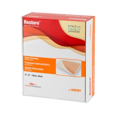 Restore™ Nonadhesive without Border Foam Dressing, 4 x 4 Inch