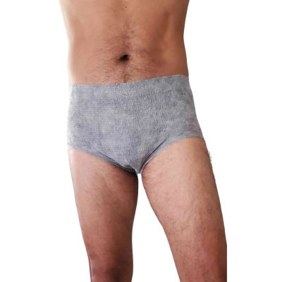 Nexwear Men's Pull-On Absorbent Underwear, Large, Gray