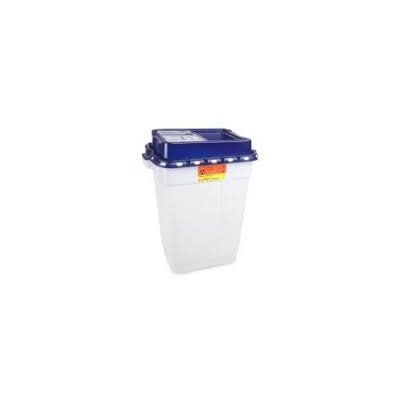 CONTAINER, SHARPS PHARMA WHT/BLU 19GL SLIDE TOP (5/CS)