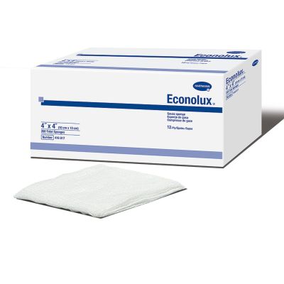 Econolux® Gauze Sponge, 4 x 4 Inch, 12-Ply
