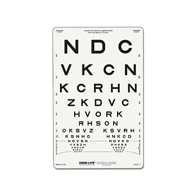 CHART, EYE SLOAN LETTER PROPORTIONALLY SPACED 10"