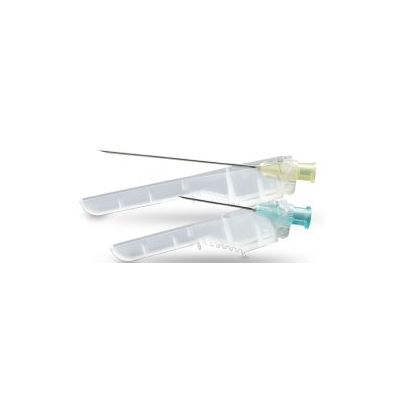 Safety Hypodermic Needle SurGuard3™ 1/2 Inch Length 27 Gauge Regular Wall Hinged Safety Needle