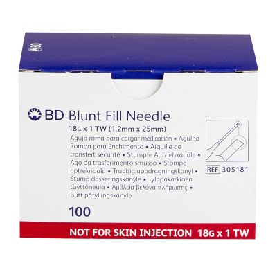 Blunt Fill Needle BD™ 18 Gauge Blunt