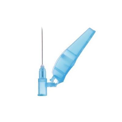 Safety Hypodermic Needle Sol-Care® 1 Inch Length 23 Gauge Regular Wall Hinged Safety Needle