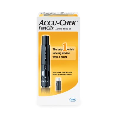 Accu-Chek FastClix Lancet, 11 Depth Settings Preloaded Safety Drum, Track System