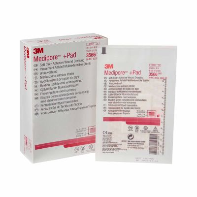 3M™ Medipore™ +Pad Soft Cloth Dressings, 3½ x 4 Inch