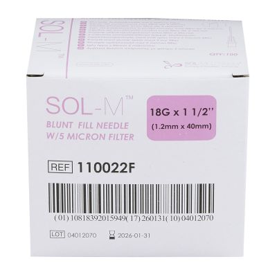 Blunt Fill Needle SOL-M™ 18 Gauge Blunt