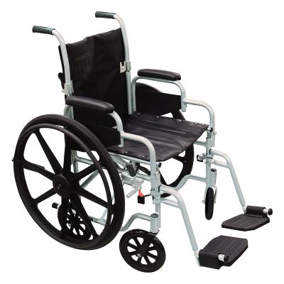 drive™ Poly-Fly High Strength Lightweight Wheelchair, Black with Silver Finish