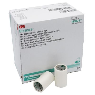 3M™ Durapore™ Silk-Like Cloth Medical Tape, 2 Inch x 1-1/2 Yard, White