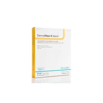 DermaView II™ Island Transparent Film Dressing with Pad, 6 x 6 Inch