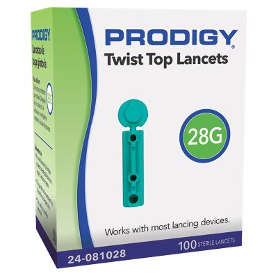 LANCET, PRODIGY TWIST TOP 28G (100/BX 50/BX)