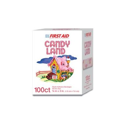 American® White Cross Stat Strip® Candy Land Adhesive Strip, ¾ x 3 Inch