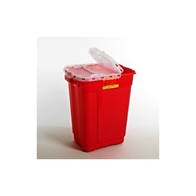 CONTAINER, SHARPS RED 17GL W/HINGED TOP RECYKLEEN (5/CS)