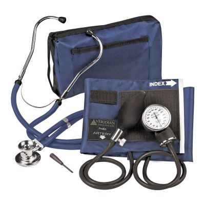 Sterling Series ProKit™ Aneroid Sphygmomanometer with Stethoscope, Dark Blue