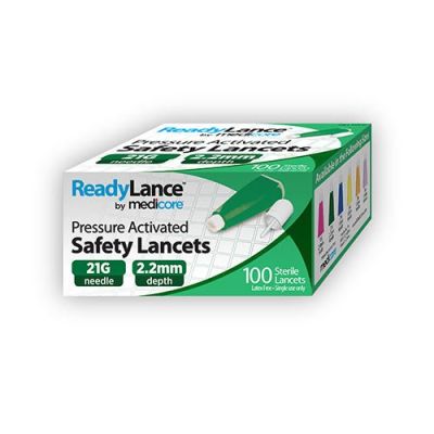 LANCET 21G READY GRN 100/BX 40BX/CS 2.2MM
