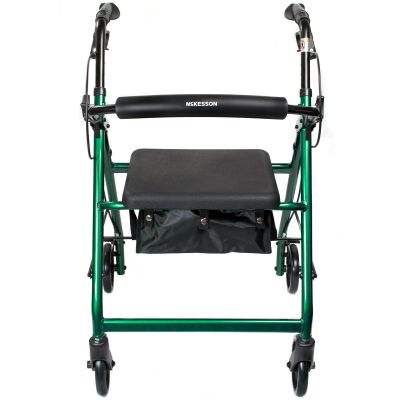 McKesson Folding Aluminum Four-Wheel Rollator, Green
