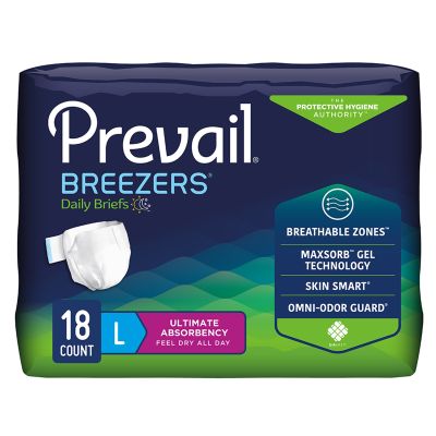 Prevail® Breezers® Ultimate Absorbency Incontinence Briefs, Large