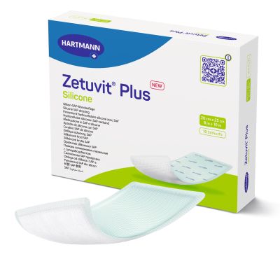 Zetuvit® Plus Silicone Super Absorbent Dressing, 8 x 10 Inch