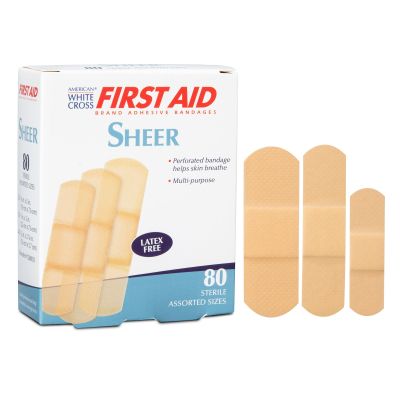 American® White Cross Sheer Adhesive Strip, Assorted Sizes