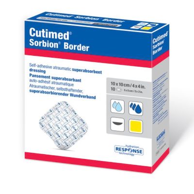 Cutimed® Sorbion® Border Super Absorbent Dressing, 6 x 6 Inch