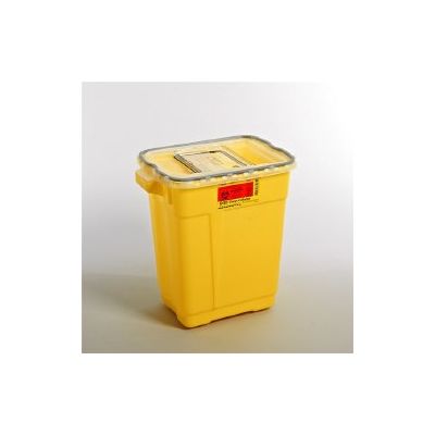 CONTAINER, SHARPS CHEMO YLW 9GL SLIDE LID (8/CS)