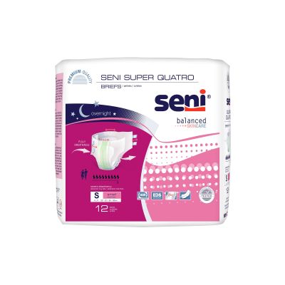 Seni® Super Quatro Severe Absorbency Incontinence Brief, Small