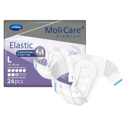 MoliCare® Premium Elastic 8 Drop Absorbency Incontinence Briefs, Large