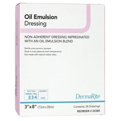 DermaRite® Oil Emulsion Impregnated Dressing, 3 x 8 Inch