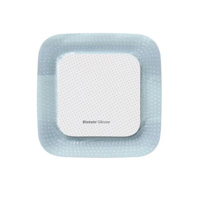 Biatain® Silicone Absorbent Foam Dressing w/ Border Film Backing, 4 x 4 Inch