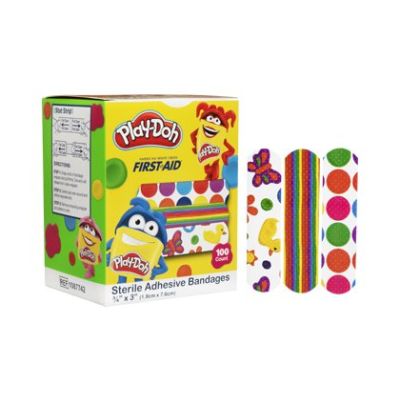 American® White Cross Kid Design (Play Doh) Adhesive Strip, 3/4 x 3 Inch