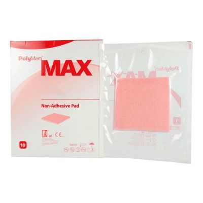 PolyMem® Max® Nonadhesive Without Border Foam Dressing, 3 x 3 Inch