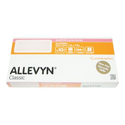 Allevyn Gentle Border Silicone Foam Dressing, 4 x 10 Inch