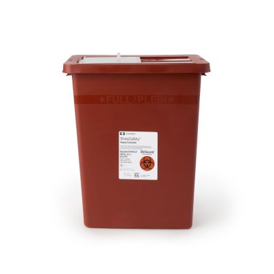 CONTAINER, SHARPS RED/CLR 8GL LID (10/CS)
