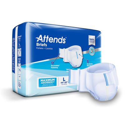 Attends® Briefs, Adult, Large, Heavy Absorbency, Disposable