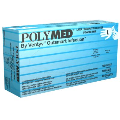 Polymed® Latex Exam Glove, Large, Ivory