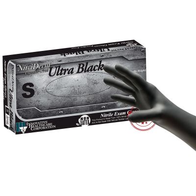 NitriDerm® Ultra Black Nitrile Exam Glove, Small, Black